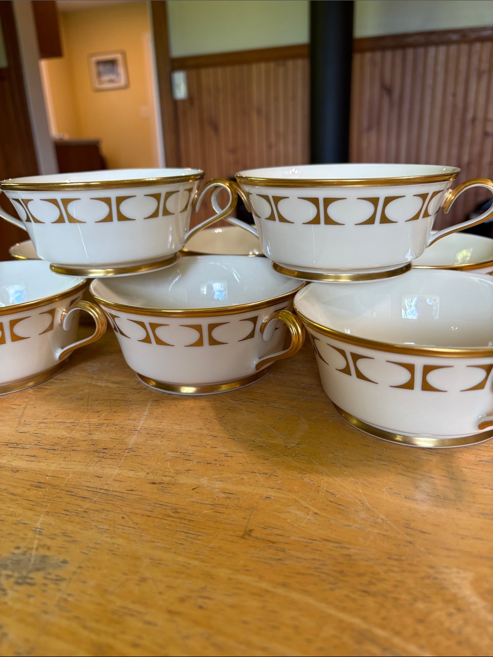Lenox Tempo White Porcelain with gold trim dessert bowls set of 8